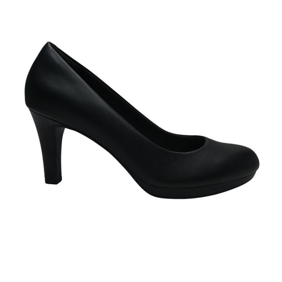 Collection by Clarks Adriel Viola Black Leather Heels Pumps Womens 10 - Picture 2 of 13